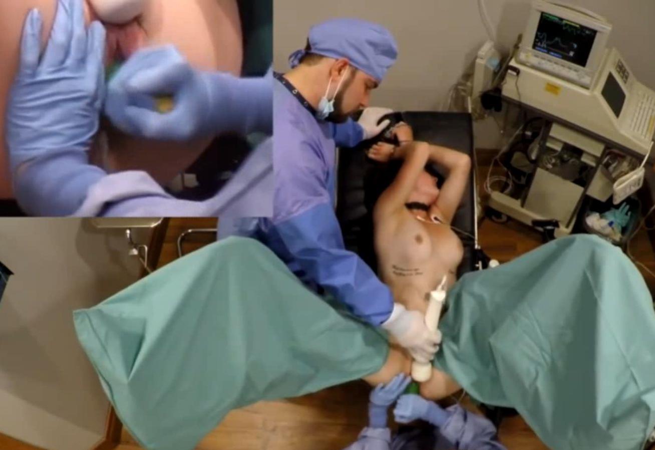 Painful orgasm by a sadistic MD in the Gyno Clinic