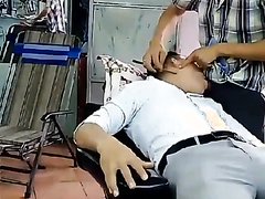 Sucking the barber's dick