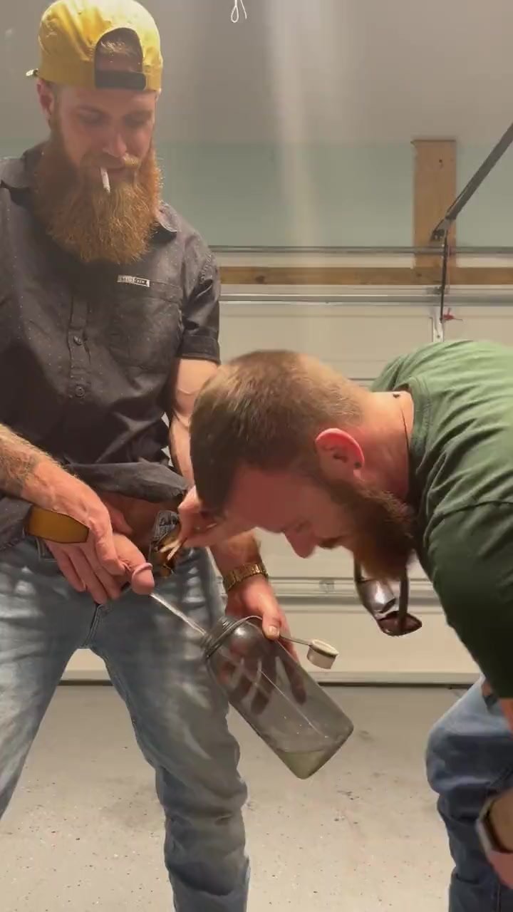 Sexy county man pisses while friend watches