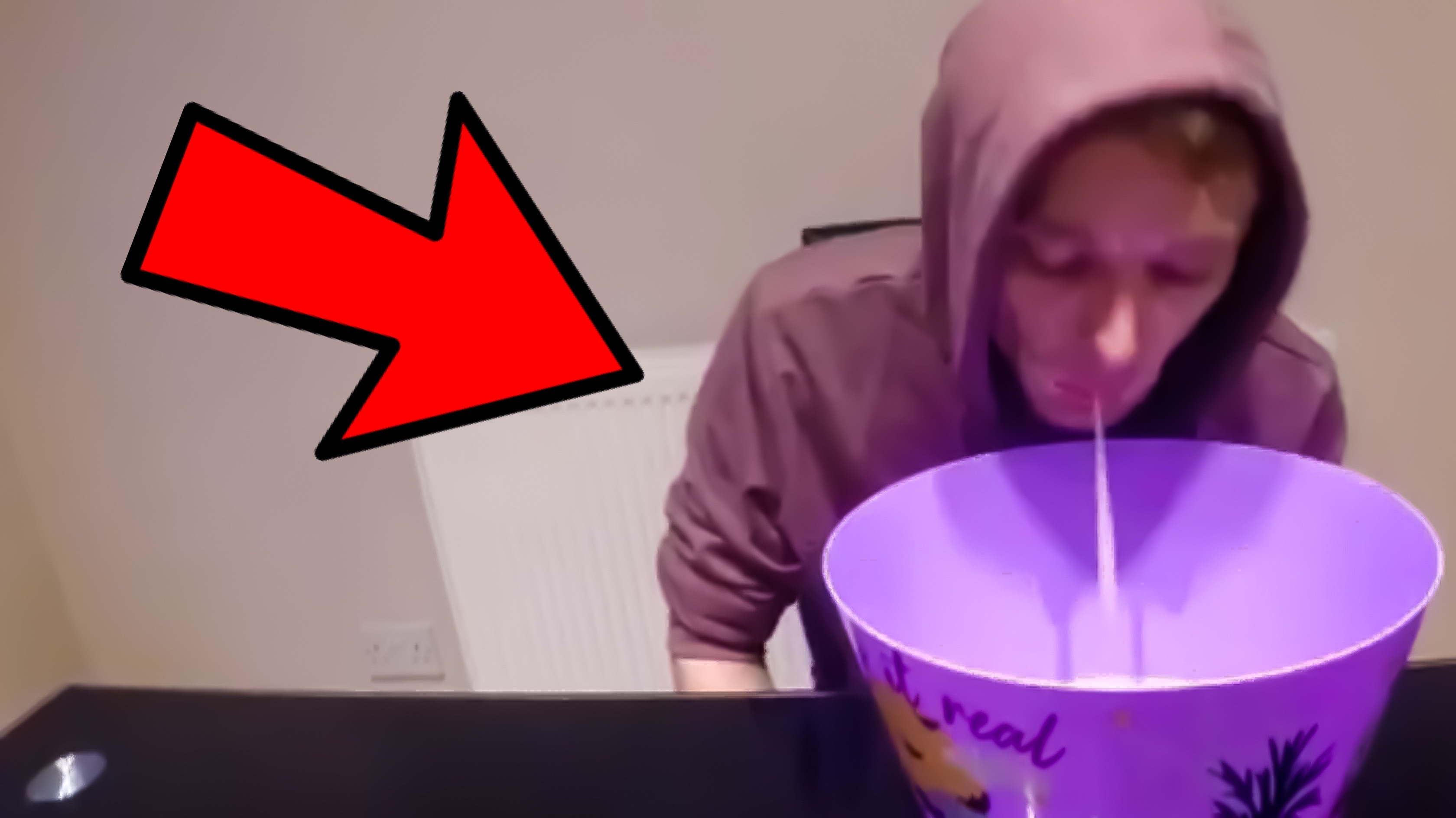 Guy Fills Big Purple Bowl With Spit (teaser)
