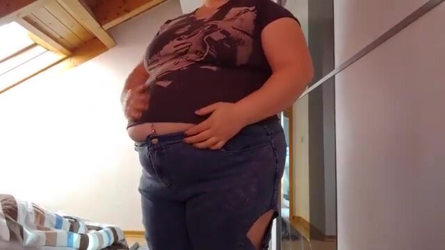 Belly fat girl