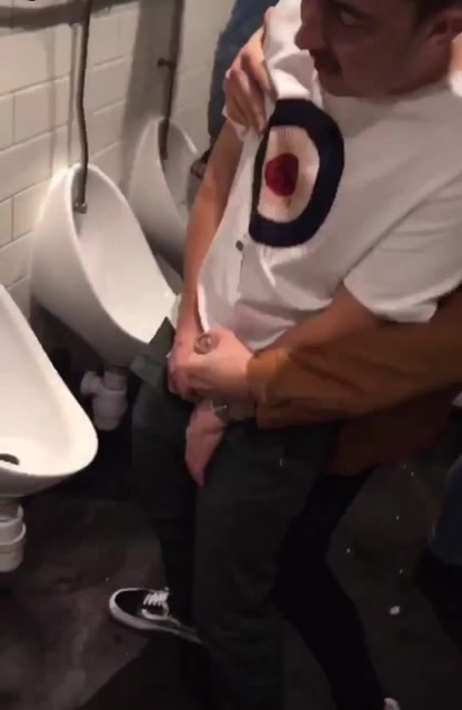 Playing With Bros Dick at Urinal