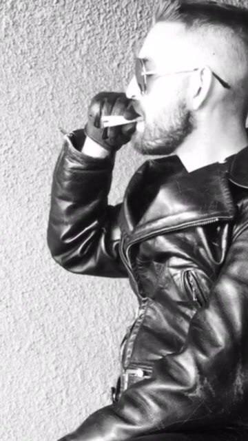 leather biker smoke