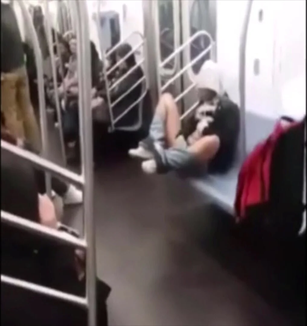 Crazy Black Slutty Girl Masturbates On NYC Subway-