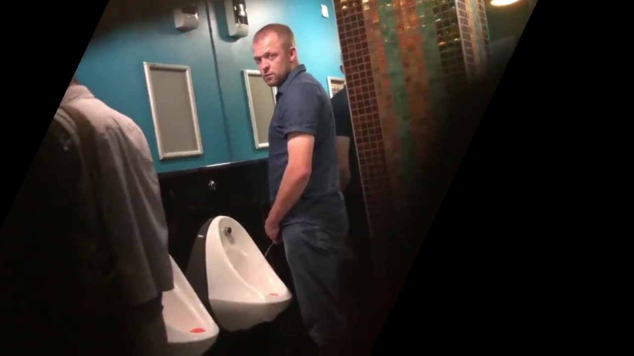 DRUNK GUYS PISSING IN URINAL