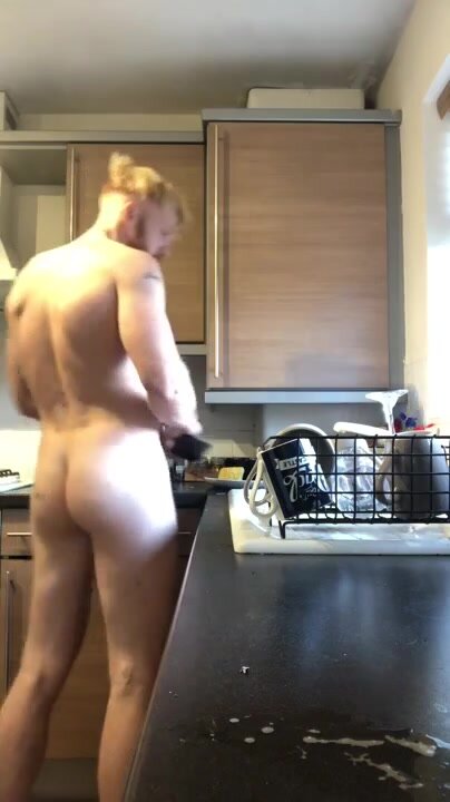 sexy brit boy naked in the kitchen