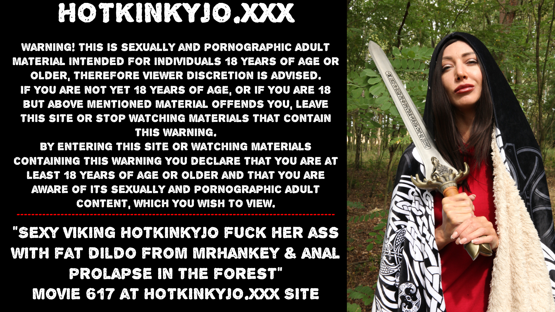 Viking Hotkinkyjo anal dildo & prolapse in forest