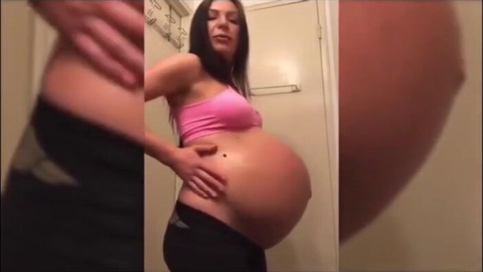 huge and big pregnant belly