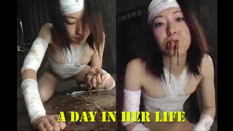 Filthy girl with Insects Fetish Eating worms n Puking  ThisVid com 