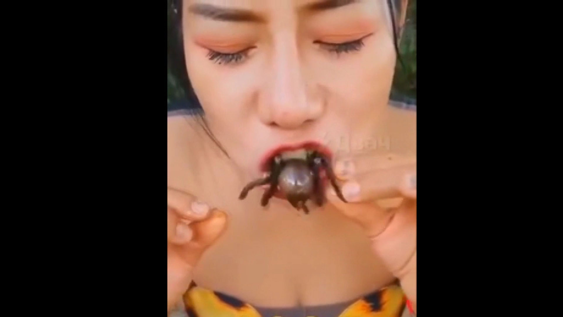 Girls eatig Insects  (─‿‿─)