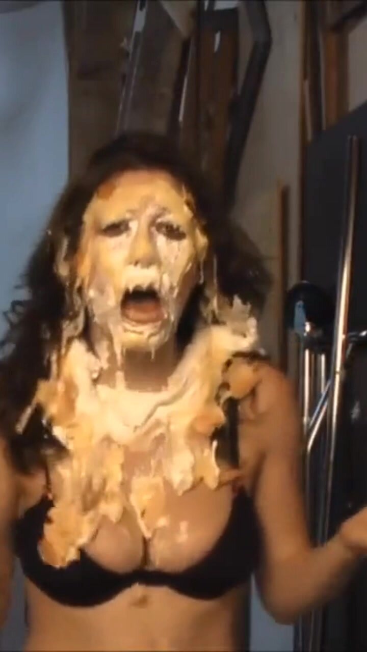 GIRL TAKES A LOT OF PIE IN THE FACE