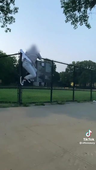 Embarrassing public fence wedgie