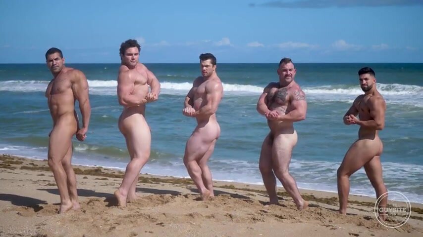 Five beach nudes