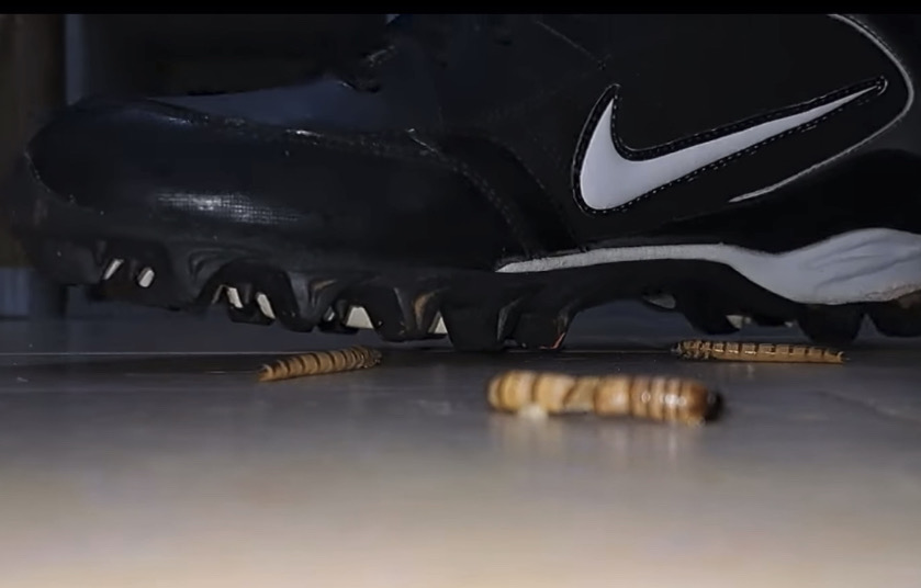 Guy with nike crushing worms