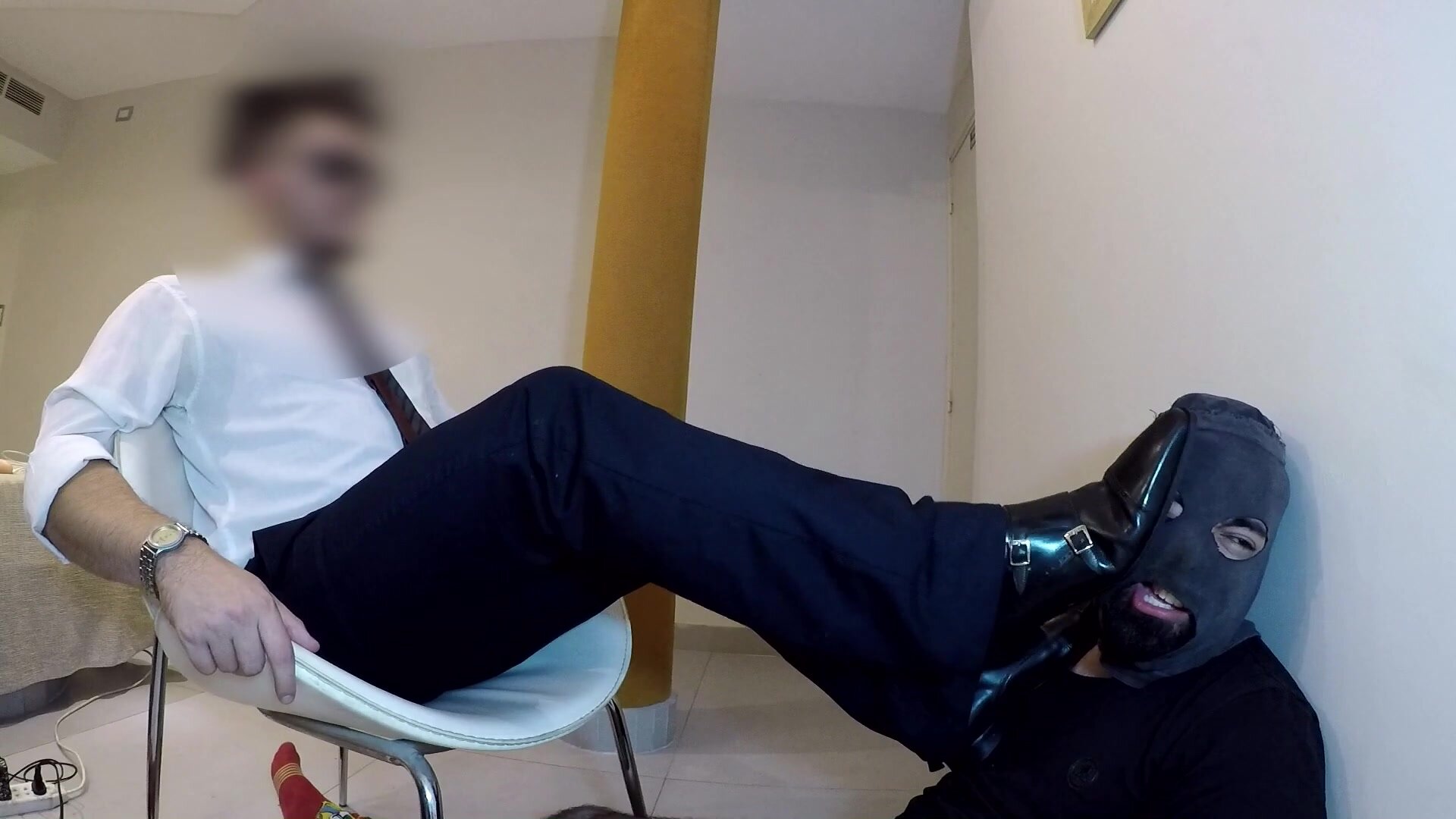SLAVE CRUSHED OVER THE WALL WITH DRESS SHOES LIKE A BUG