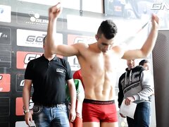 cute bulge in red boxerbriefs at weigh in