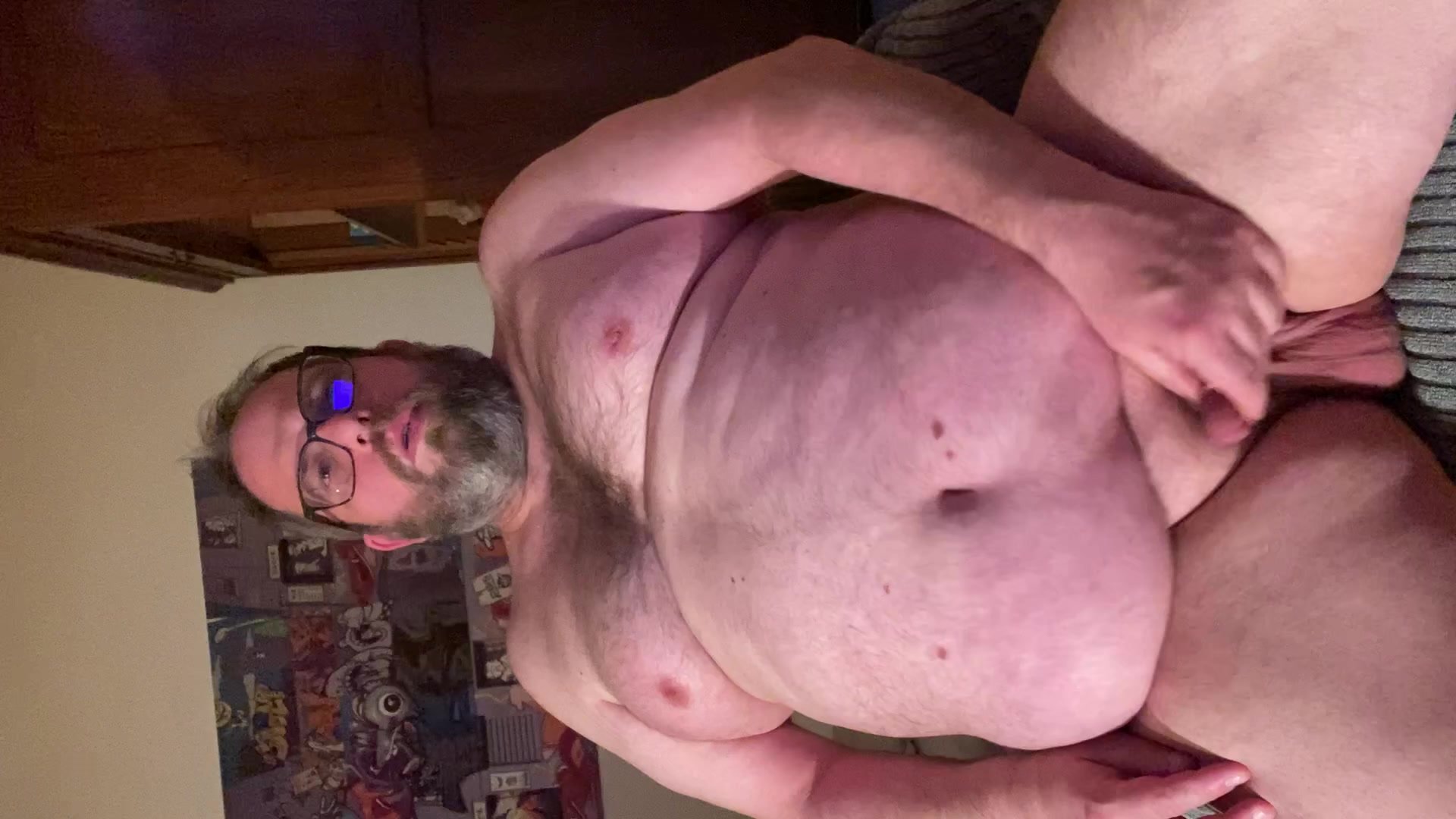 Chubby bear cums on cam - video 117