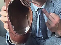 Alpha Master Makes Faggot Sniff His Worn Dress Shoes