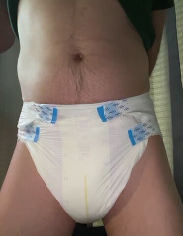 Male Tena diaper wetting