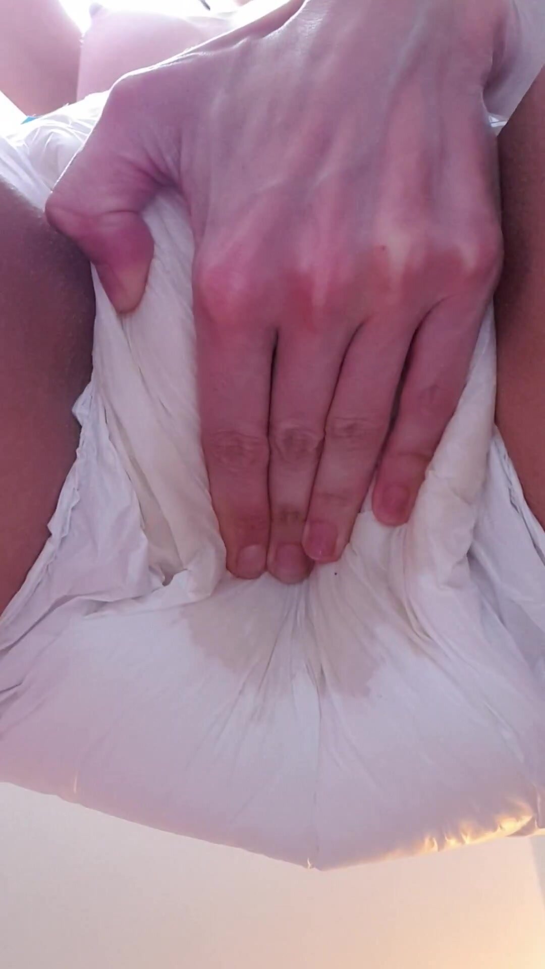 close up diaper wetting