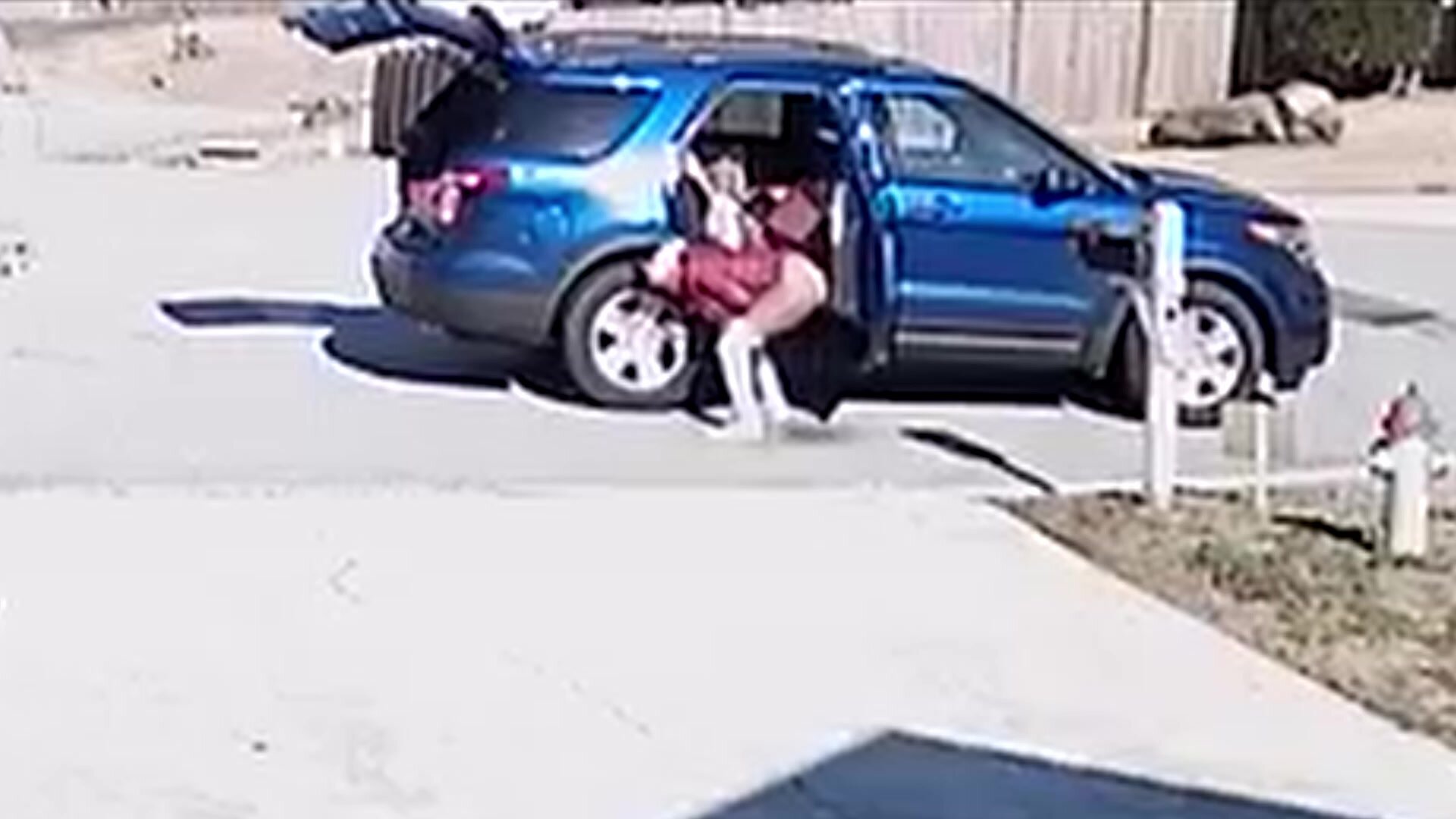 Woman peeing by car caught on cam