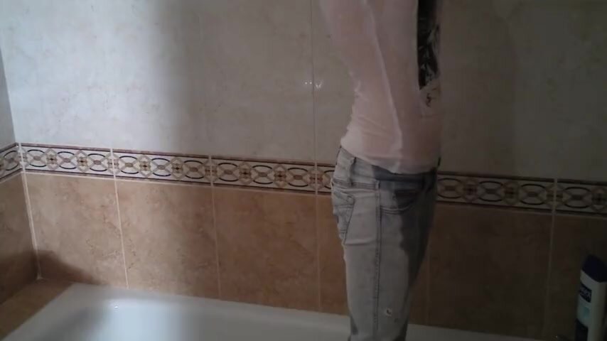 shower jeans girl