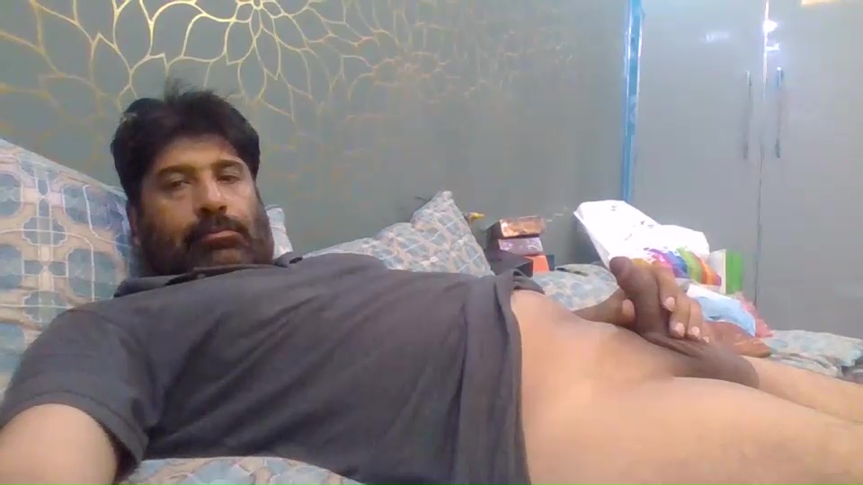 Pakistani dad fondling his semi-erect one