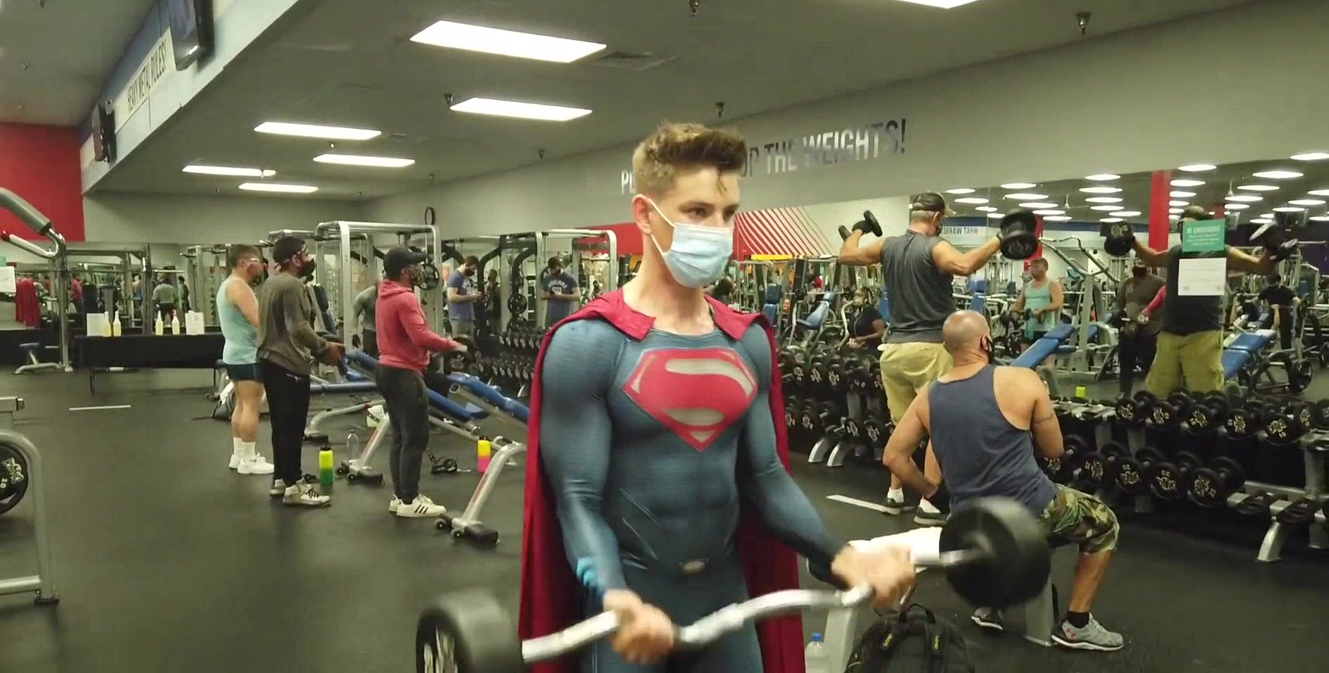 Superboy at the gym