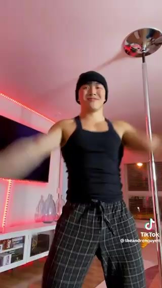Asian guy shakes bubble butt
