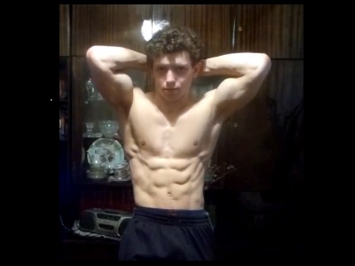 10 minutes body and muscle flexing of a young man