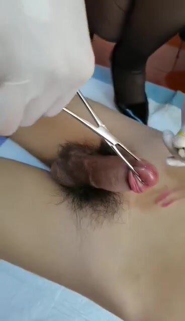 Needle through cock head - video 2