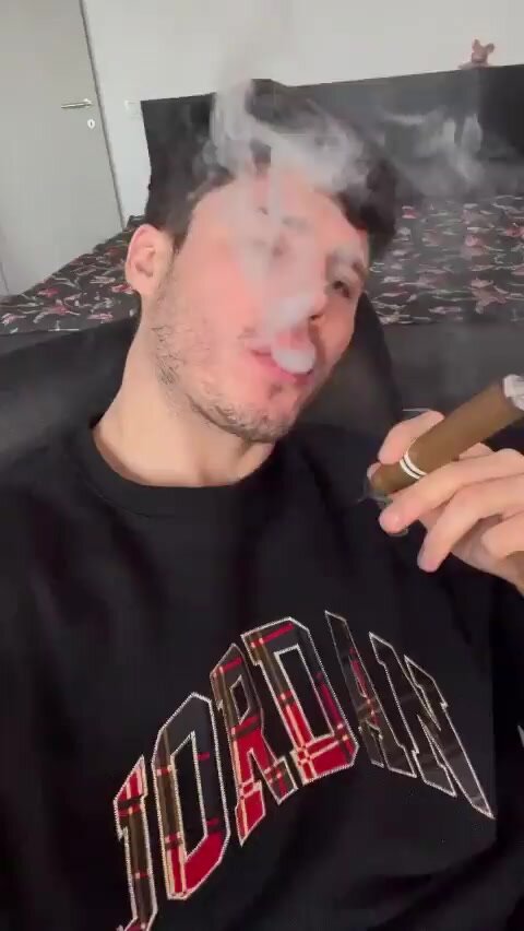 Hot young cigar smoker - video 5