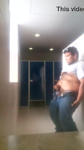 Masturbation in the public toilet