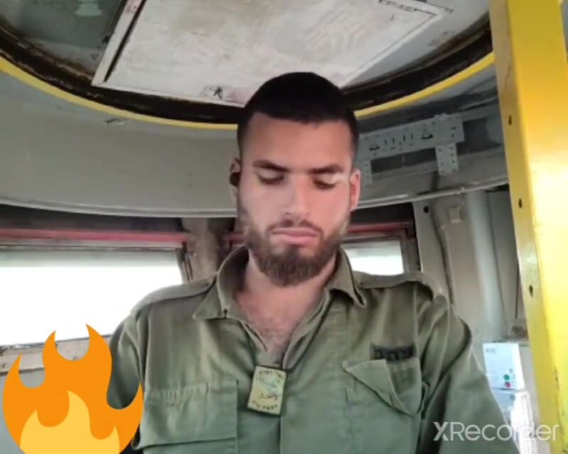 Horny Israeli soldier on guard duty