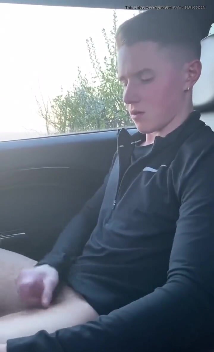 jerking off and cumming in his car