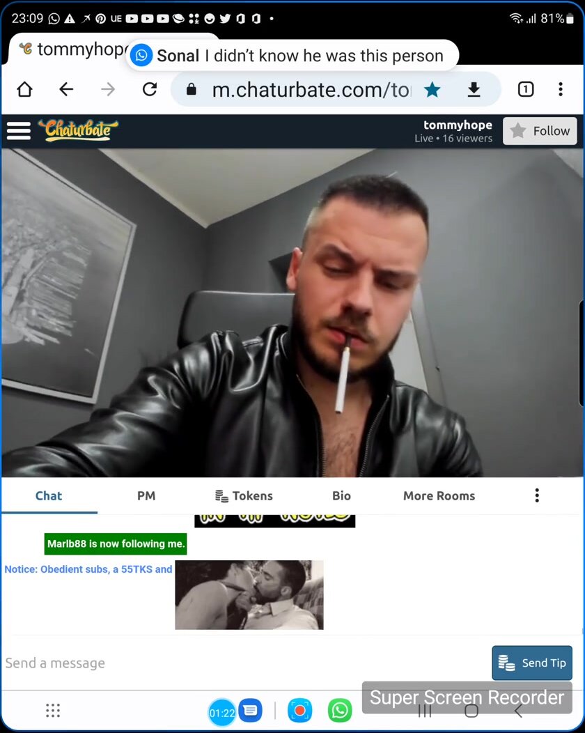 Male smoking masterclass in Leather