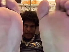 Big Dominican male feet on tik tok live