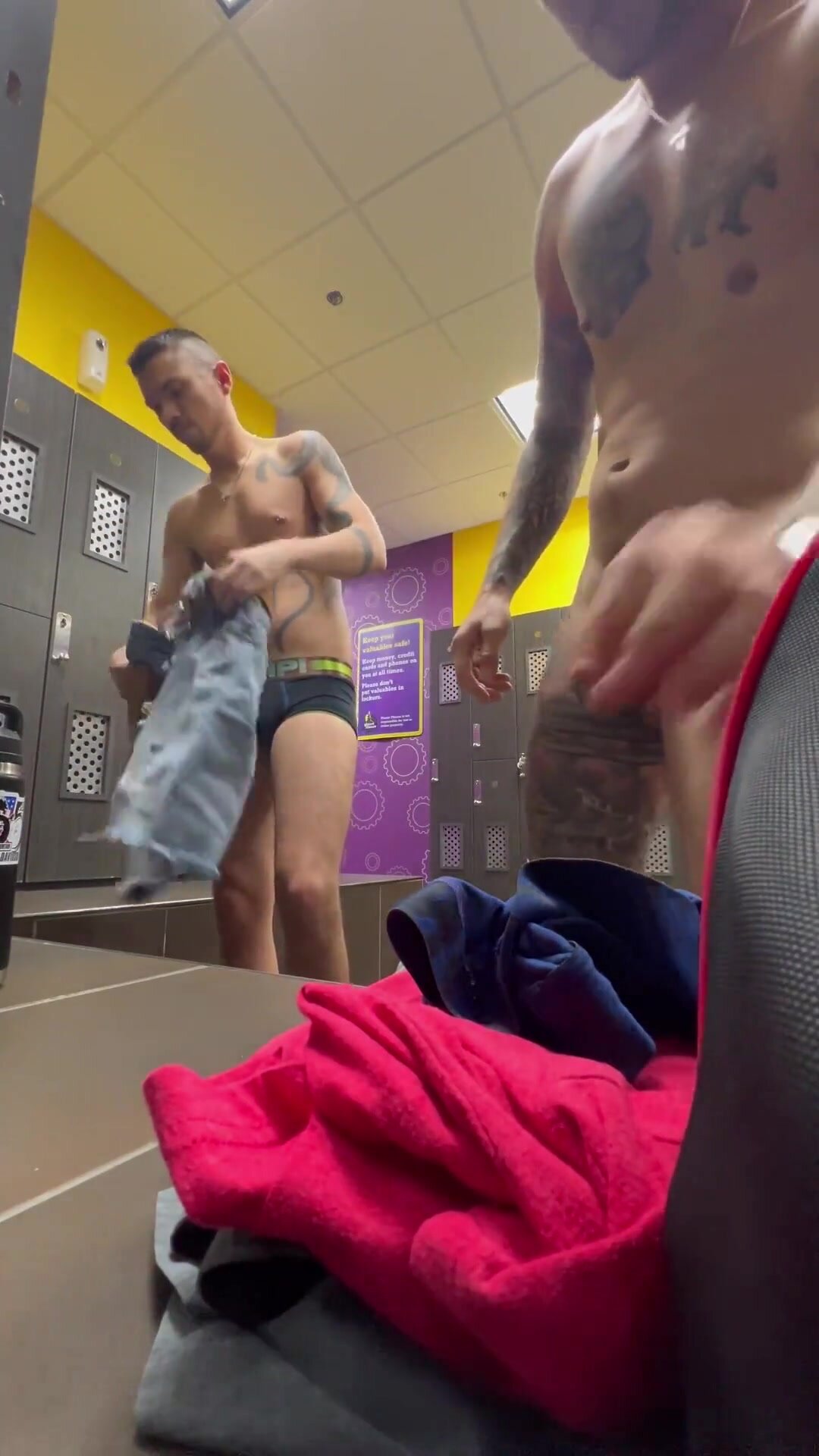 grabbing each others dick in the locker room