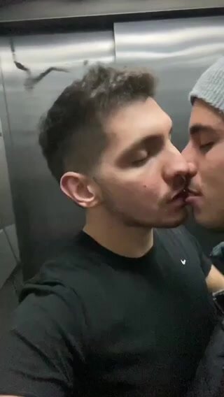 Hot couple giving head in elevator
