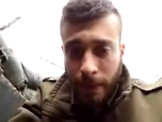 Horny soldier jerking off