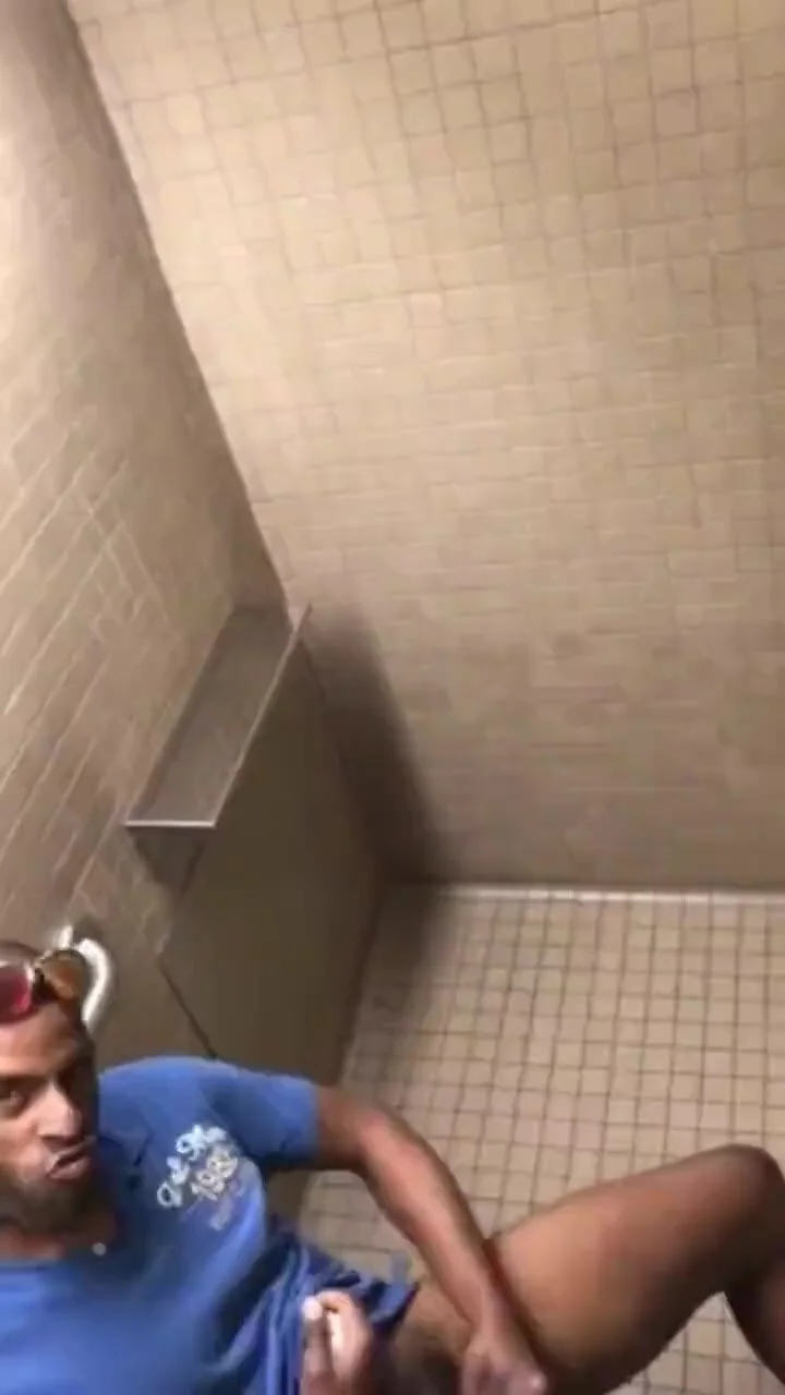 Caught spying on bbc jerking off in a public toilet