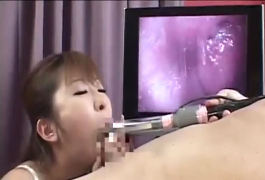 asian girl gagging w endoscope