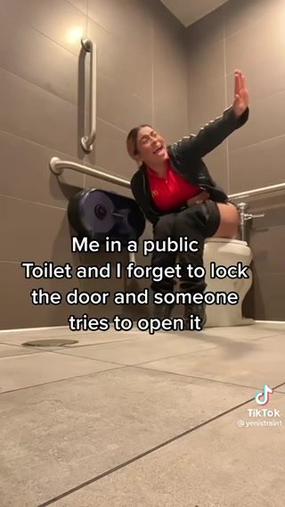 Sexy tik tok girl on toilet