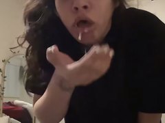 Girl Coughing and Spitting