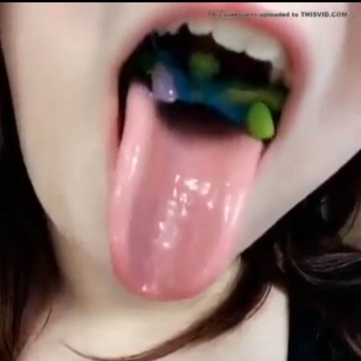 girl swallow gummy  octopus