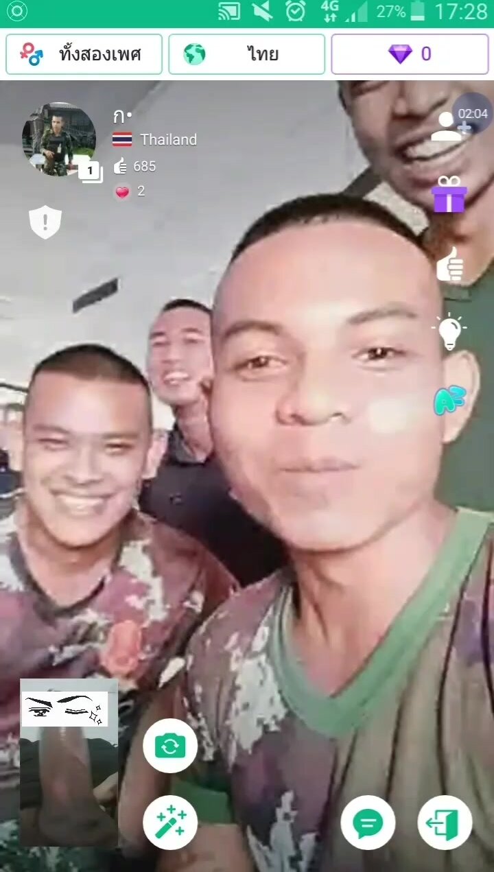Thai army reaction when he sees my cock 001