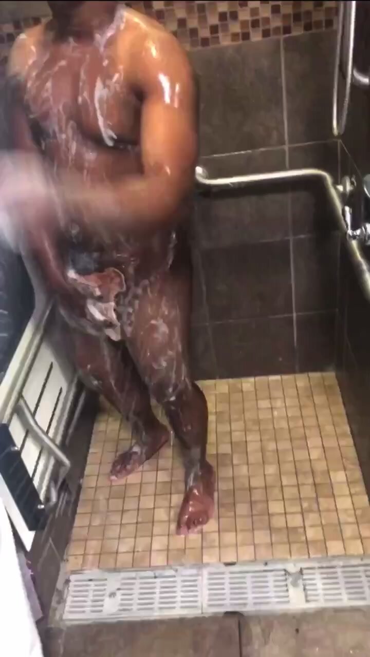 Scared friend in gym shower