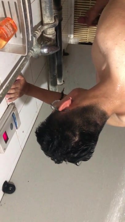 peek at the asian guy jerking in the toilet - video 9