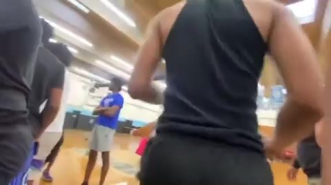 Sniffing black teens ass at gym