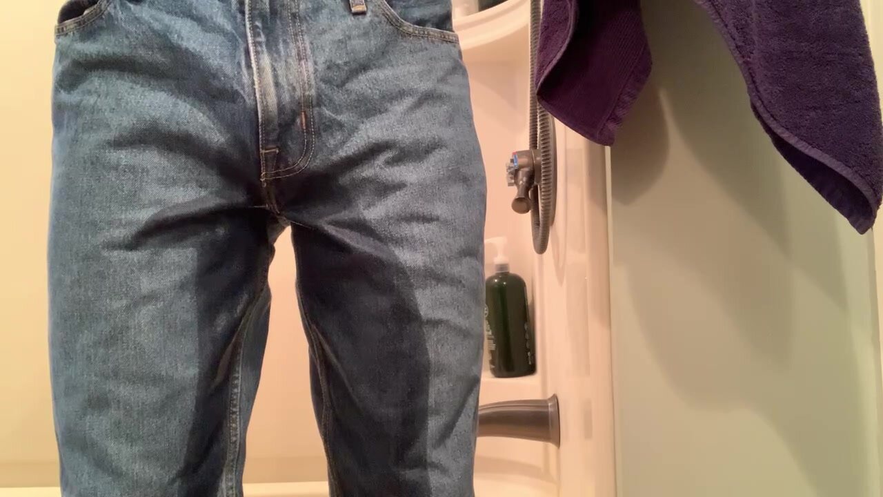 Boy soaks his jeans